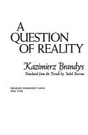 Cover for A question of reality