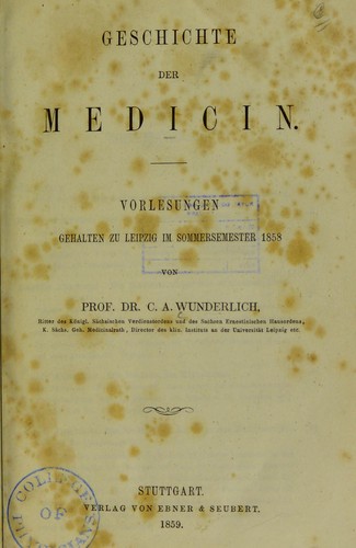 Cover for Geschichte der Medizin