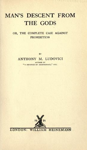 Cover for Man's descent from the gods