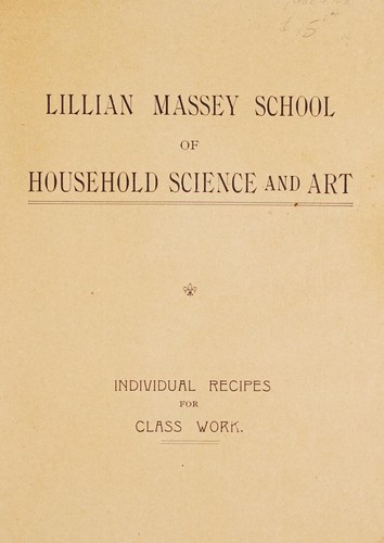 Cover for Individual recipes for class work