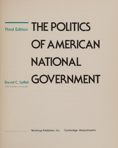 Cover for The politics of American National Government