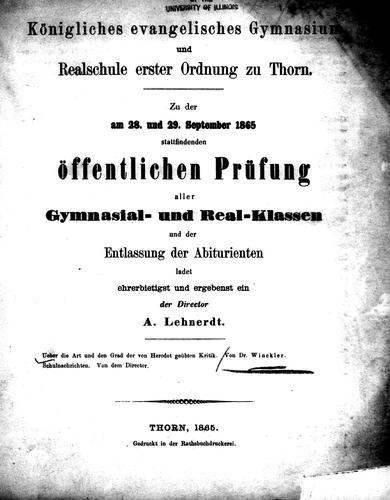 Cover for Ueber die Art und den Grad der von Herodot geübten Kritik