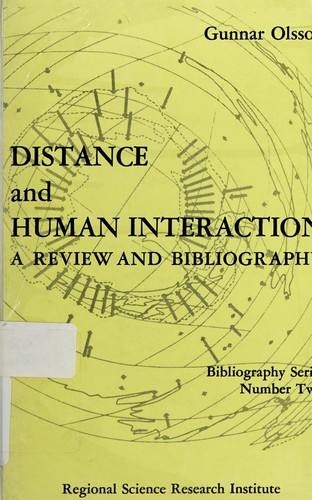 Cover for Distance and human interaction