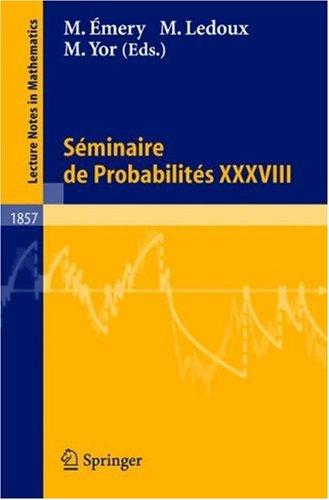 Cover for Séminaire de Probabilités XXXVIII (Lecture Notes in Mathematics / Séminaire de Probabilités)