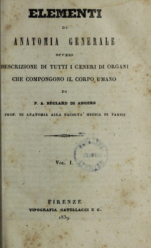 Cover for Elementi di anatomia generale