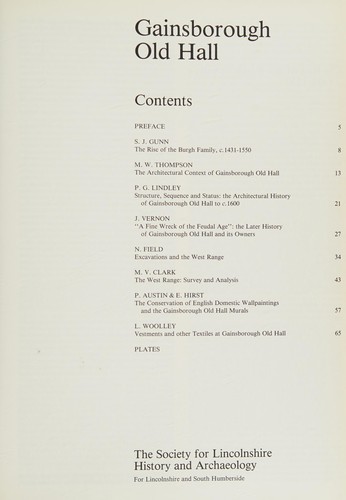 Cover for Gainsborough old hall