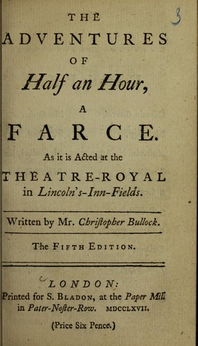 Cover for The adventures of half an hour