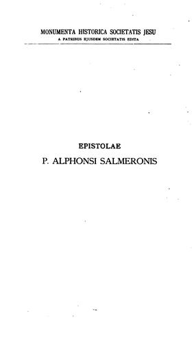 Cover for Epistolae Alphonsi Salmeronis ex autographis vel originalibus exemplis potissimum depromptae