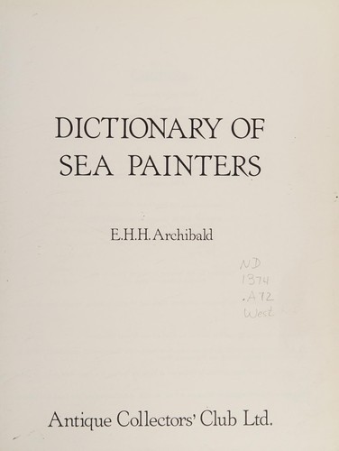 Cover for The dictionary of sea painters