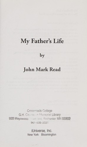Cover for My Father's Life