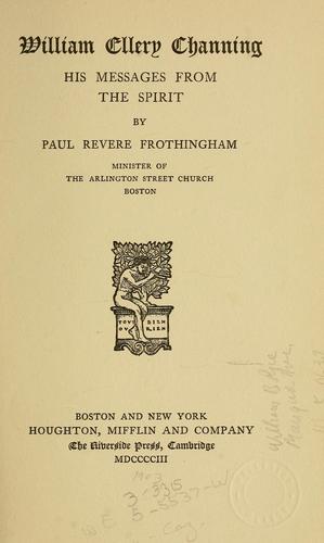 Cover for William Ellery Channing