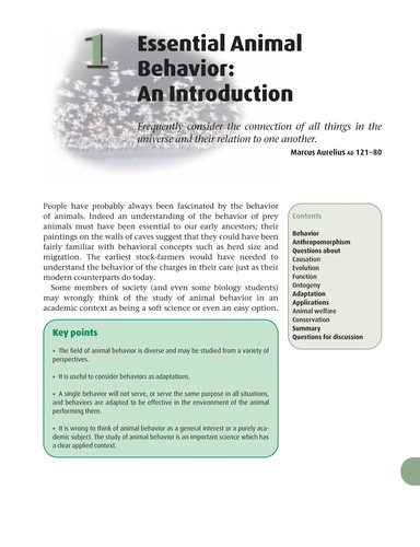 Cover for Essential animal behavior