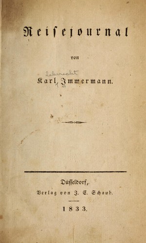 Cover for Reisejournal