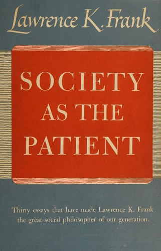 Cover for Society as the patient