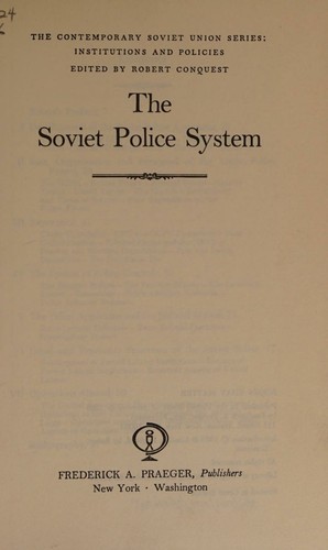 Cover for The Soviet Police system
