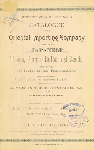 Cover for Descriptive and illustrated catalogue of the Oriental Importing Company, dealers in Japanese trees, plants, bulbs and seeds