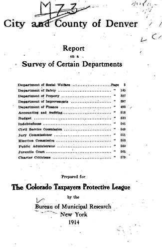 Cover for City and County of Denver