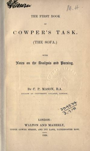 Cover for The first book of Cowper's The task