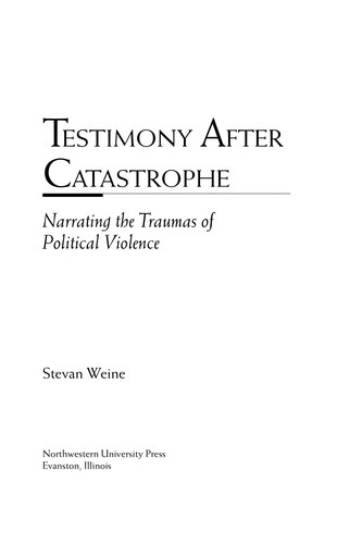 Cover for Testimony after catastrophe