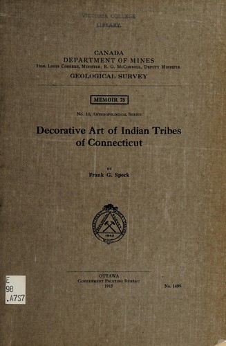Cover for Decorative art of Indian tribes of Connecticut