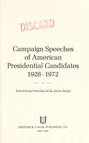 Cover for Source book of American presidential campaign and election statistics, 1948-1968.