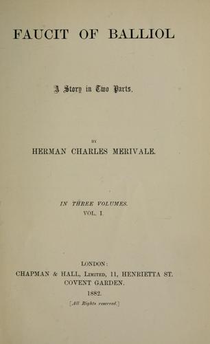 Cover for Faucit of Balliol.