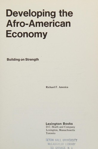 Cover for Developing the Afro-American economy
