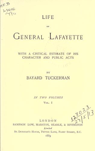 Cover for Life of General Lafayette