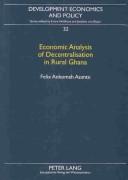 Cover for Economic Analysis of Decentralisation in Rural Ghana (Development Economics and Policy, Bd. 14)
