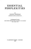 Cover for Essential Perplexitudes (Inaugural Lectures)