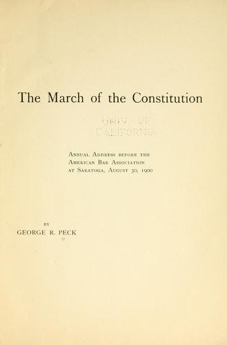 Cover for The march of the constitution