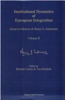 Cover for Institutional dynamics of European integration