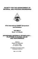 Cover for Affordable materials technology : platform to global value and performance