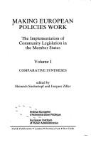 Cover for Making European Policies Work: Volume 1