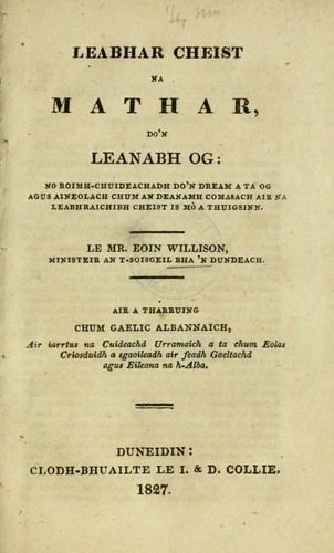 Cover for Leabhar cheist na mathar, do'n leanabh og
