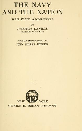 Cover for The Navy and the nation