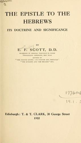 Cover for The Epistle to the Hebrews