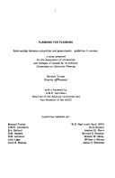 Cover for Planning for planning