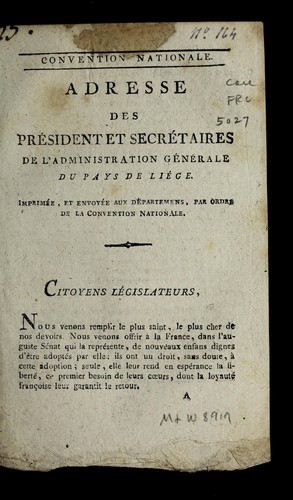 Cover for ... Adresse