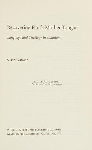 Cover for Recovering Paul's mother tongue