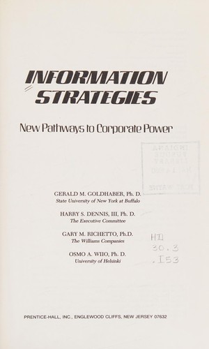 Cover for Information strategies