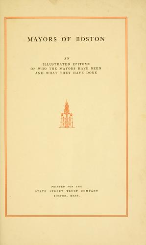 Cover for Mayors of Boston