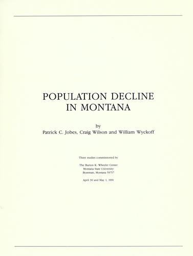 Cover for Population decline in Montana