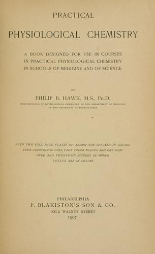 Cover for Practical physiological chemistry
