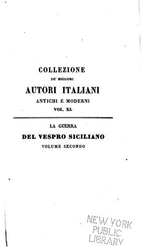 Cover for La Guerra del vespro siciliano, o, Un periodo delle istorie siciliane del secolo XIII