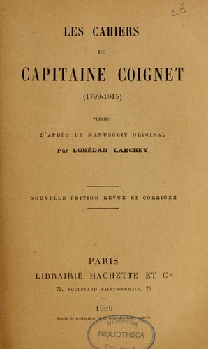 Cover for Les cahiers du capitaine Coignet (1799-1815)