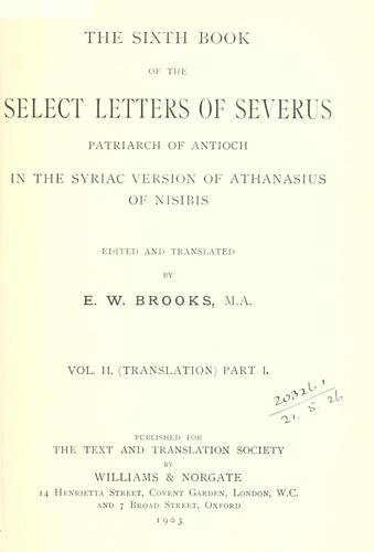 Cover for Select letters - Sixth book