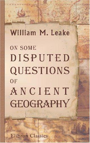 Cover for On Some Disputed Questions of Ancient Geography