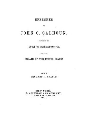 Cover for The Works of John C. Calhoun