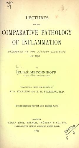 Cover for Lectures on the comparative pathology of inflammation
